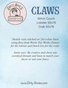 Claws - charts PLUS  Lobster Thread holder!